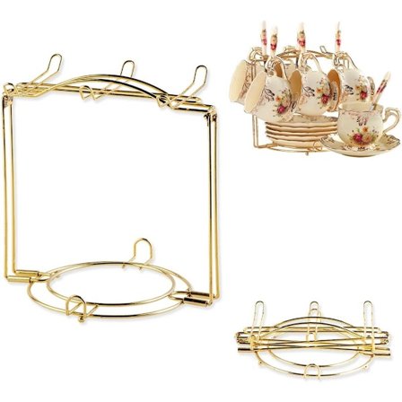 Teekopp og tallerken displaystativ, kaffekoppstativ, jernstativ støtte 200ML kopp