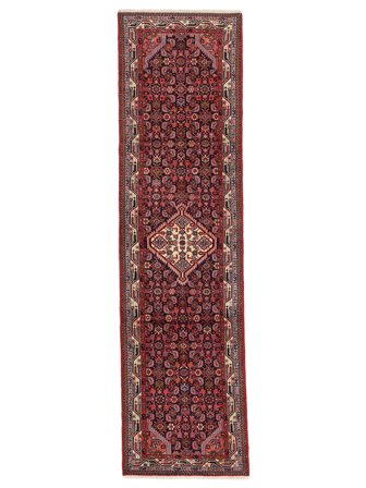 Asadabad Teppe Håndknyttet 82X303 Løpere Mørk Rød/Svart Persia/Iran