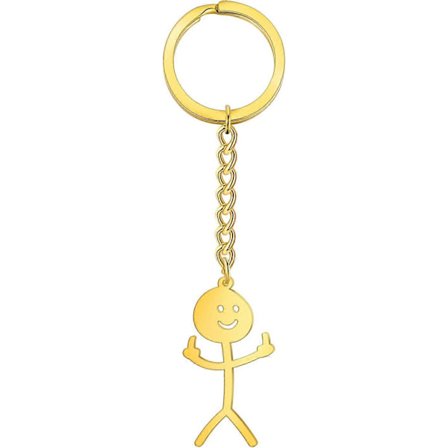 Rolig Skelet Smiley Lille Mand Tegnsprog Nøglering Finger Medium Stickman Sød Trend Taske Bilnøglevedhæng