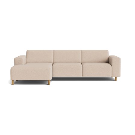 Seam chaiselong sofa, venstrevendt - Montreal Beige - 280x150x78 - Sofa, chaiselong