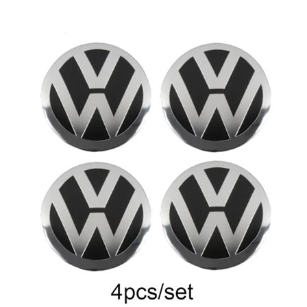 4 stk. 56 mm Bilhjul Center Nav Kapsler Klistermærker Aluminium Emblem VW GTI Polo Golf Passat Tiguan Arteon Touareg Taigo Caddy Jetta