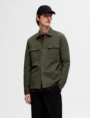 Selected Slhjackie Sweat Jacket Noos - Khaki green - S