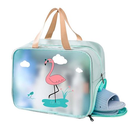 Genomskinlig sminkväska i PVC, vattentät kosmetikaväska, stor genomskinlig necessär för resor