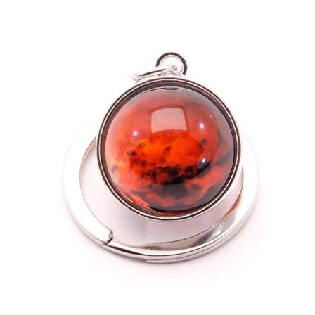 Nøkkelring med planet i glass - Mars