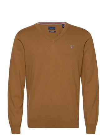 Cotton Wool V-Neck Strikkegenser V-krage Brun GANT*Betinget Tilbud
