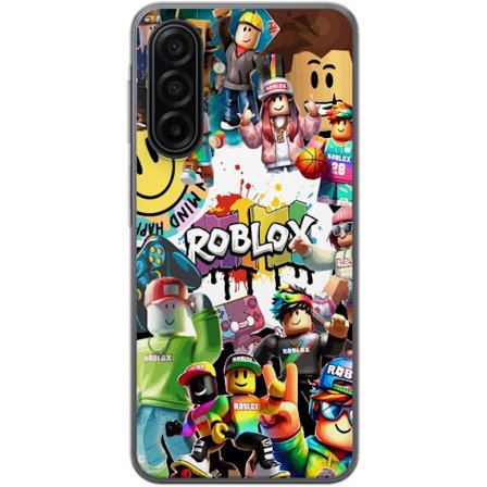 Kompatibelt Mobilskal till Samsung Samsung Galaxy A17 5G Roblox graffiti-kollage med färgglada karaktärer, livliga mönster och energiska element i