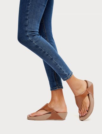 FitFlop Lulu Leather Toepost - Brown - 41