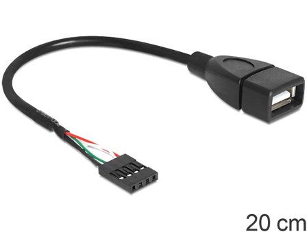 Delock intern-til-ekstern USB-kabel - USB til 4-pins USB 2.0-header - 20 cm