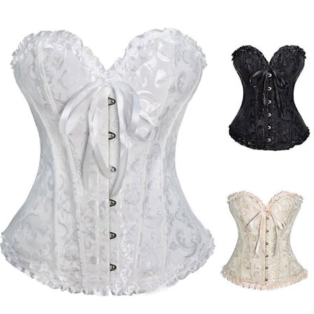 Korsetter Bustiers Blomsterblonder Topper Vintage Korset Gotisk Satin Lingeri Corselet [DB]