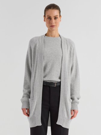 Kashmina - Kashmircardigan "Solveig" - light grey - Size XS