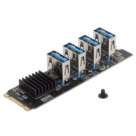 M.2 NVME till PCIE 1X Riser Card M.2 NVME till 4 portar PCIE 1X USB 3.0 Värmeavledning 4 PCIE grafikkortsexpansion