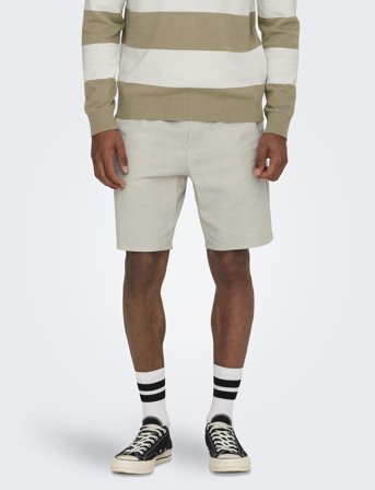 ONLY & SONS Onslinus 0007 Cot Lin Shorts Noos - Cream - XL