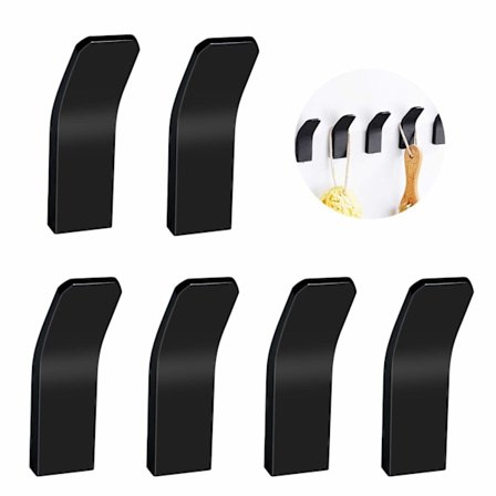 Pieces Mustat Liimattavat Koukut, Vaatekoukku, Pyyhekoukku Ilman Poraamista, Suihkuun, Kylpyhuoneeseen, Keittiöön