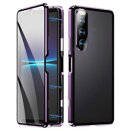 For Sony Xperia 10 IV HD Magnetisk Metall Herdet Glass Telefondeksel
