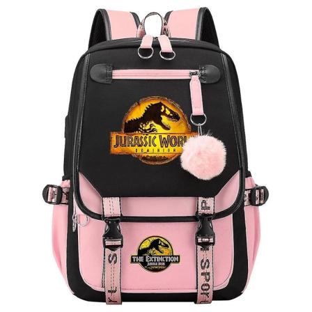 Jurassic Park Dinosaur Gutt Jente Barn Skolebokvesker Dame Ryggsekk Tenåringer Skolesekker Lerret Laptop reiseveske 9