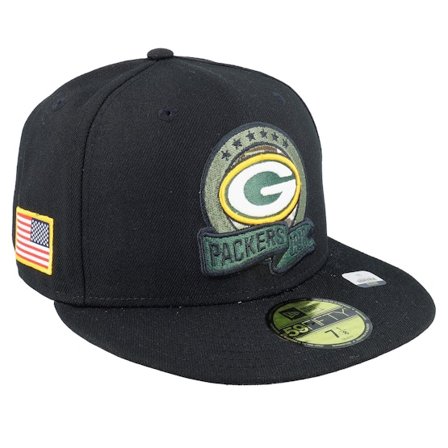 New Era - Green Bay Packers M 59FIFTY NFL Salute To Service 22 Black/Camo Fitted Fitted Black Cap - NFL @ Hatstore