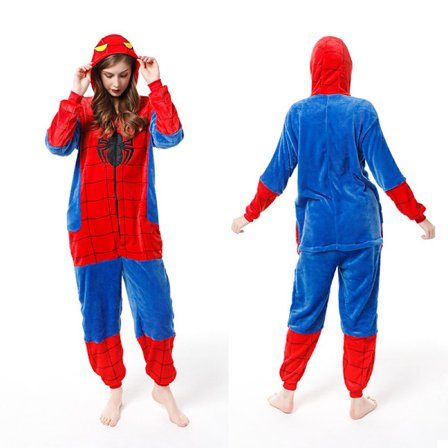 Superhelt Pyjamas Onesie Jumpsuit Pyjamas Vinter Fleece Morgenkåpe Voksen