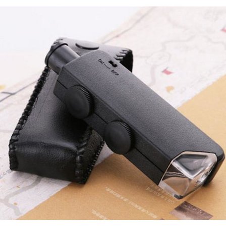 Lommemikroskop 60-100X Zoom Bærbar Zoom LED-belyst Lupe Mini Optisk Forstørrelsesglas til Observation