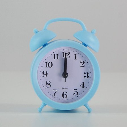 4,33 tommer vækkeur rundt analog bordur lydløs ingen tik nattelys batteridrevet soveværelseblå (hy)