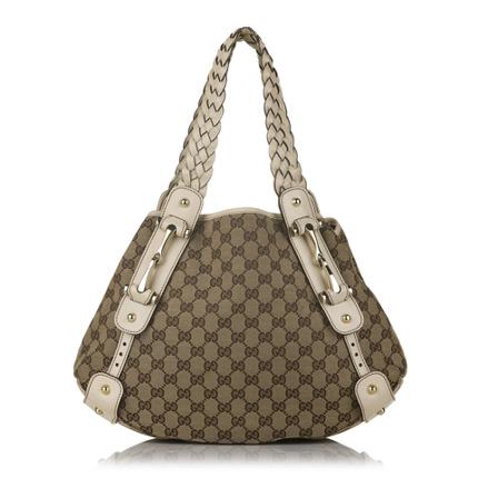 Gucci Vintage, Pre -owned GG Canvas Pelham Horsebit Tote Bag Bruin, Dames, Maat:ONE Size,gevlochten