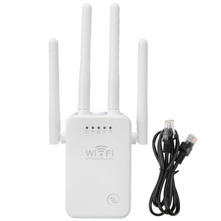 WiFi-forlænger med 4 antenner, 3 tilstande, Plug and Play, WiFi-signalforstærker til hotel, lejlighed, hjem, 100‐240V, EU-stik