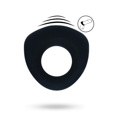 Sealed Liquid Silicone Vibrating Cockring - Black