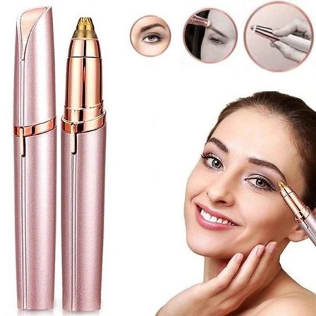 Trimmer med LED for øyenbryn/nesehår/ansiktshår/bikini Rose gull