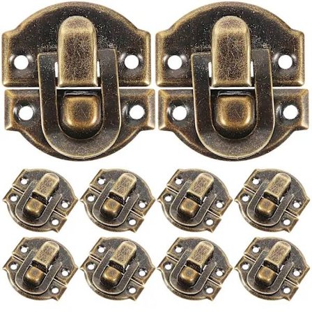 10 stk Smykkeskrin Lås Spesiell Liten Eske Emballasjespenne Antikk Tre Gave Lås Legeringslås Kroklås