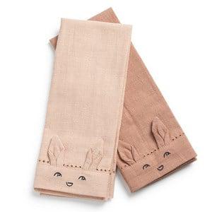 Elodie 2-Pack Faded Rose/Powder Pink EAT Baby Napkins One Size - Tableware - One size - Pink