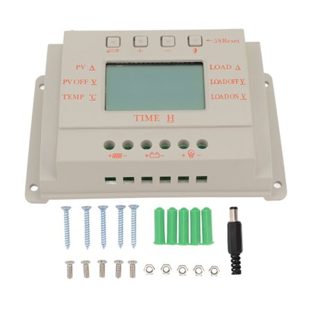 MPPT Solcelleladeregulator med LCD-skjerm 12V 24V USB 5V Utgang