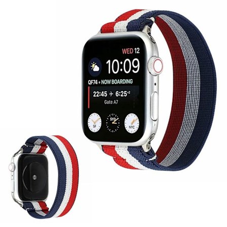 Apple Watch Series 6 / 5 40mm trasa mönster klockarmband - blå / vit / röd