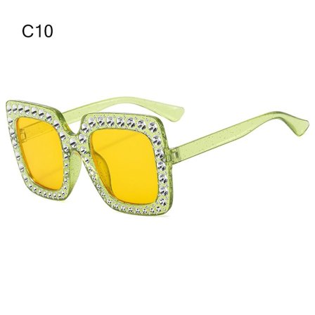 Crystal Oversized Solglasögon Diamond Solglasögon C10 C10