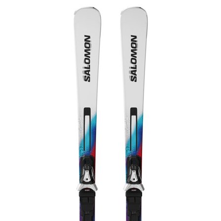 Salomon - Pisten-Ski-Set, Unisex Addikt (and Mi12) - White / Neon Blue / Red