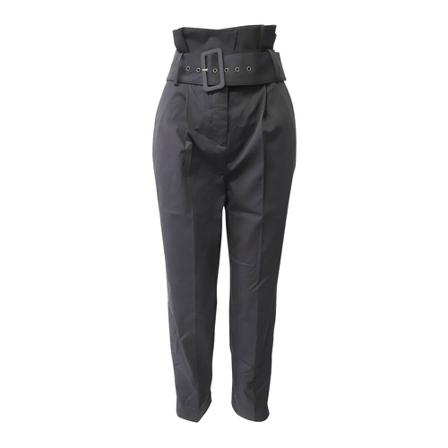 Ba&Sh Khol Belted Tapered Bukser in Cotton Sort, Dame