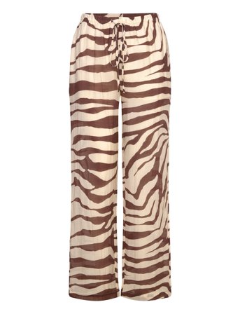 Zebra-Print Fluid Trousers Beige Mango