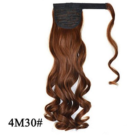 22" synteettiset poninhäntäpidennykset kietoutuvat pitkät suorat tekoponin hännän ympärille pehmeät kiinnikkeet poninhännät tekohiukset