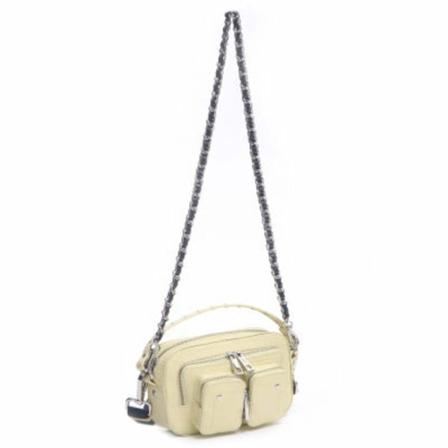 Núnoo, Helena Chain Lizard Bag Beżowy, Kobieta, Rozmiar: ONE Size