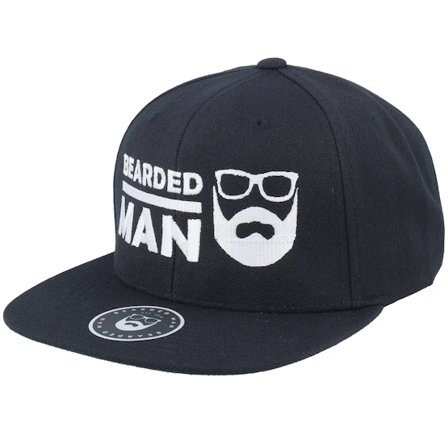 Bearded Man - Nero snapback Cappellino - BMLogo Black Snapback @ Hatstore