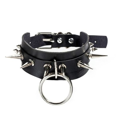 Kul Punk Gotisk Halsbånd for Kvinner og Menn Svart PU Lær Vingate Halskjede Justerbar