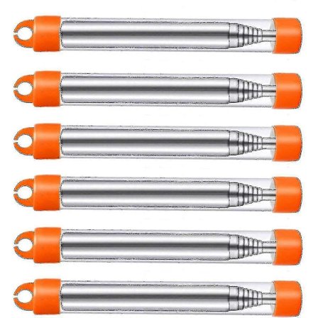 6 stk sammenleggbare brennstoffbelger i rustfritt stål, sammenleggbar utendørs blåsebrenner (FMY)