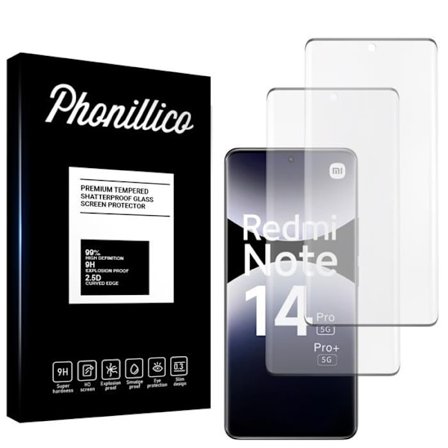 Härdat Glas för Xiaomi Redmi Note 14 PRO / Redmi Note 14 PRO PLUS 5G [Pack 2] Skärmfilms Skydd Phonillico