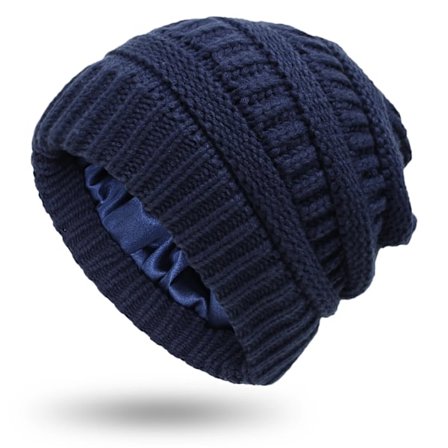 Mote Ny 9 Farger Dame Vinter Varm Strikket Lue Sateng Silke Foret Kabelstrikket Beanie Tykk Slapp Skull Cap