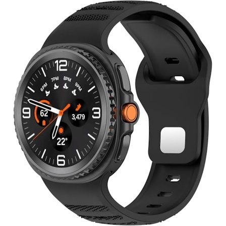 Ranneke Samsung Galaxy Watch 8 40mm 44mm/Watch 8 Classic 46mm -kelloon, yksivärinen pilkullinen silikoniranneke (musta)