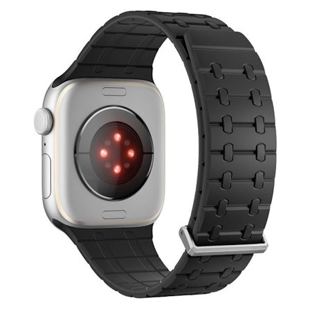 Magnetic Watch Band Apple Watch Series 10 46mm Replacement Silicone Strap - Black