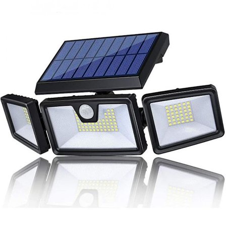 Solar Lights Outdoor, Wireless Led Solar Motion Sensor Lights Outdoor,3 Heads 270. Wide Angle With 3 Lighting Modes, Ip65 Waterproof Solar Securi