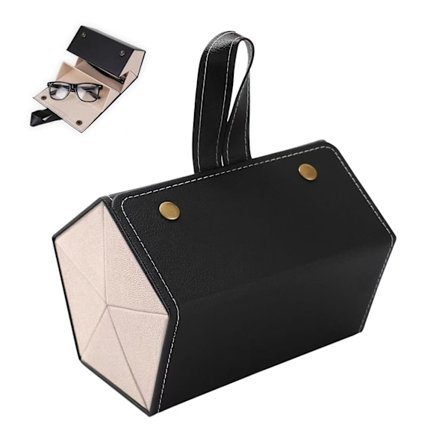 Monien matkalasien järjestelykotelo - PU-nahkainen aurinkolasien säilytysteline kokoontaitettava silmälasien pidike lasikotelot naisille miehille