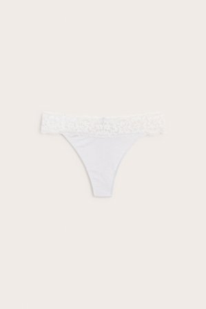 Kappahl | Stringtruse med blondekant | Lyserosa