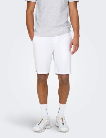 ONLY & SONS Onsmark 0011 Cotton Linen Shorts Noos - White - L