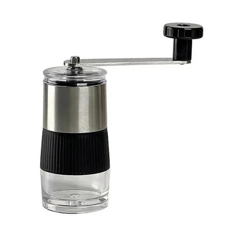 Manual Coffee Grinder - Stainless Steel with Ceramic Burr, Hand Crank Coffee Mill, Compact