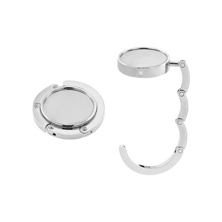 4x taske krog - Metal foldbar taske krog - Fest til bord eller skrivebord ophæng taske - sølv